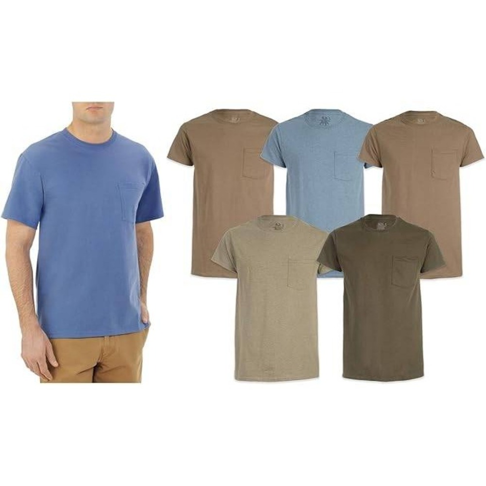 Fruit of the Loom Pocket T-Shirt 5 Bundle Mens XL NWT